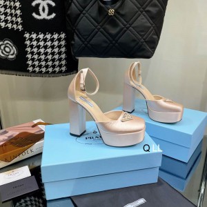 Prada sandals satin high 11cm beige 36-42 Shoes