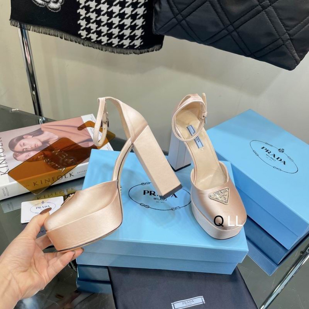 Prada sandals satin high 11cm beige 36-42 Shoes