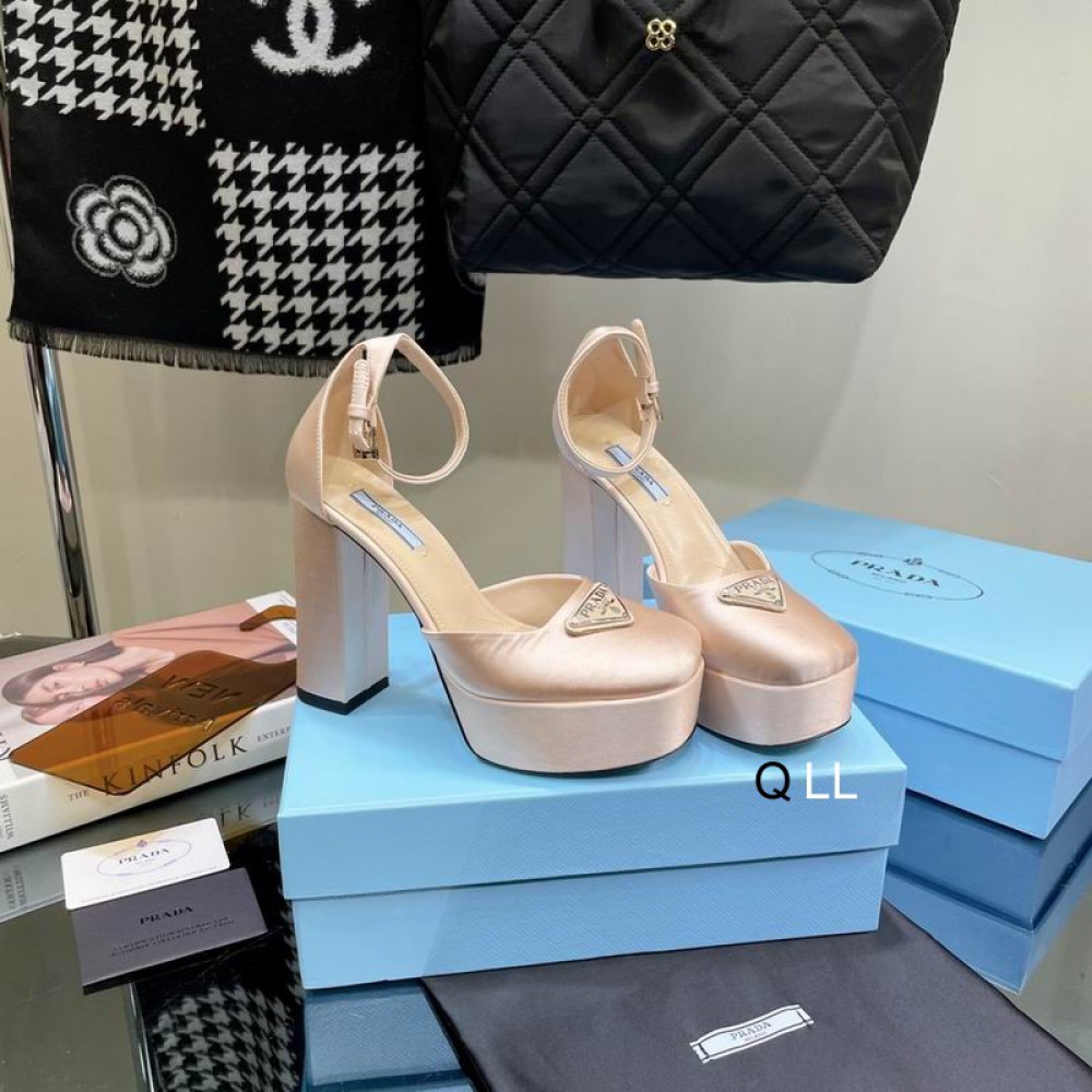 Prada sandals satin high 11cm beige 36-42 Shoes