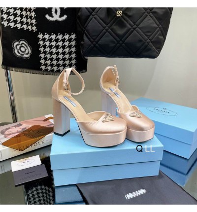 Prada sandals satin high 11cm beige 36-42