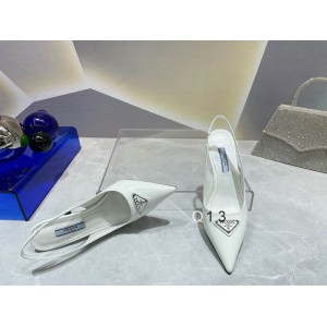 Prada patent leather slingback pumps 7.5cm white 36-41 Shoes