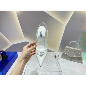 Prada patent leather slingback pumps 7.5cm white 36-41 Shoes