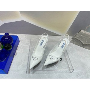 Prada patent leather slingback pumps 7.5cm white 36-41 Shoes