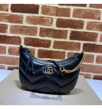 GUCCI MARMONT SMALL SHOULDER BAG 26X17X4CM BLACK