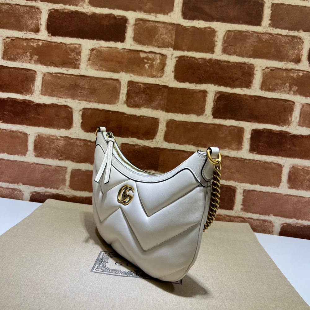 GUCCI MARMONT SMALL SHOULDER BAG 26X17X4CM WHITE Bags