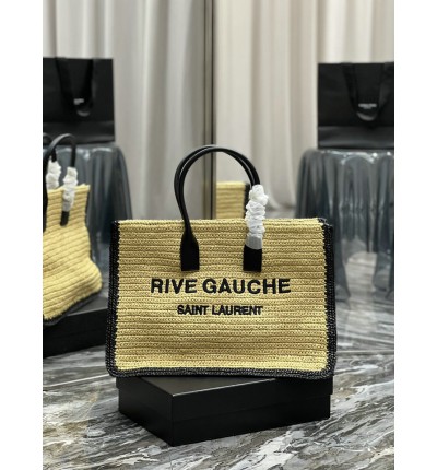 Ysl RIVE GAUCHE large tote bag raffia 48x36x16cm