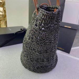 Ysl PANIER BAG IN CROCHET RAFFIA AND SMOOTH LEATHER Bags