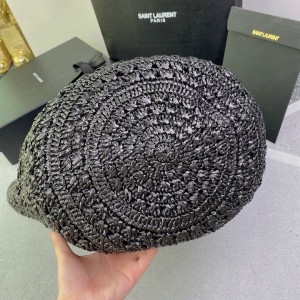 Ysl PANIER BAG IN CROCHET RAFFIA AND SMOOTH LEATHER Bags