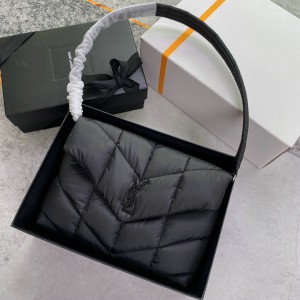 Ysl PUFFER MESSENGER BAG IN ECONYL REGENERATED NYLON 34x27x12cm 