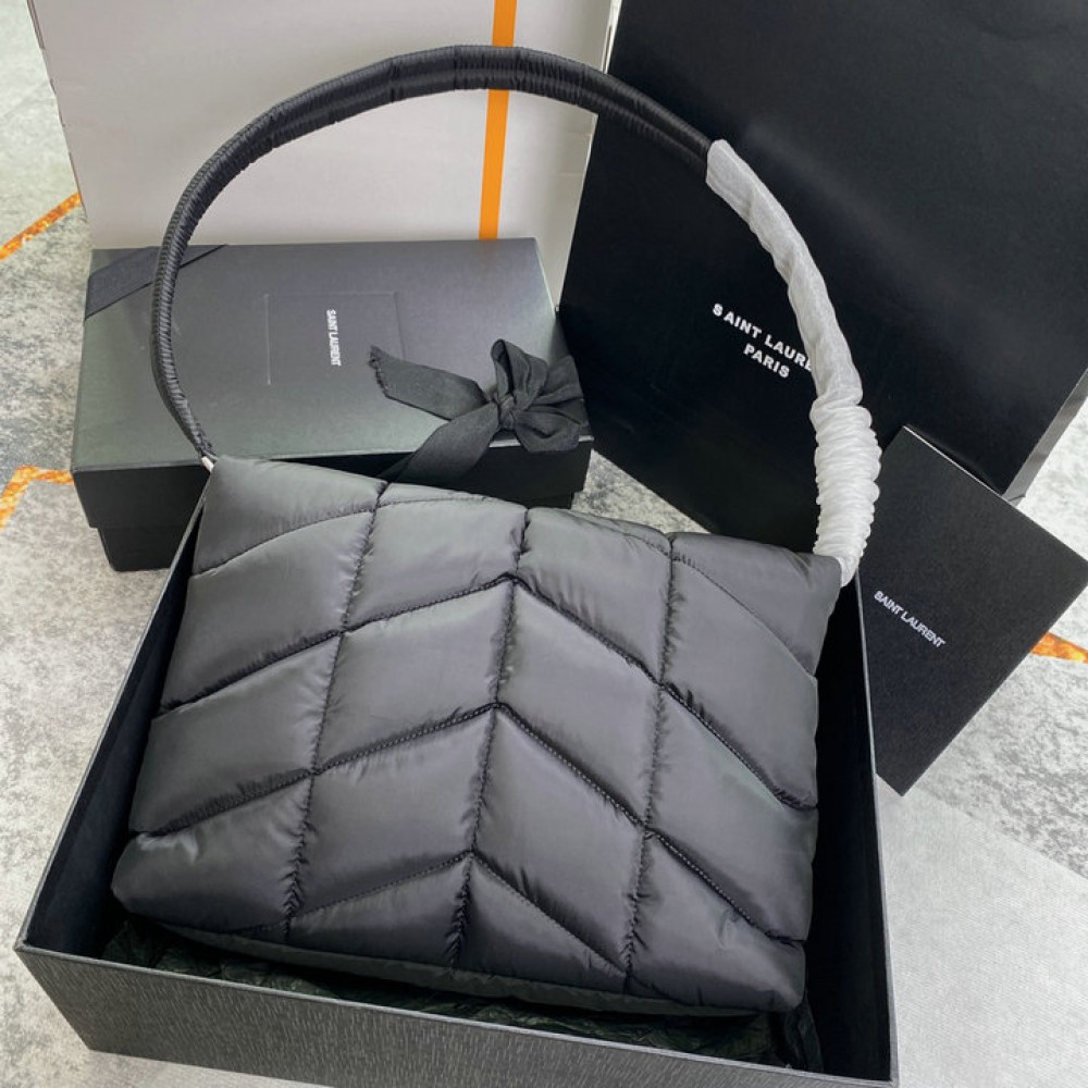 Ysl PUFFER MESSENGER BAG IN ECONYL REGENERATED NYLON 34x27x12cm 