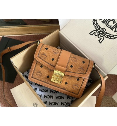 MCM TRACY SHOULDER BAG IN VISETOS 5.5 x 22.0 x 15.5 cm