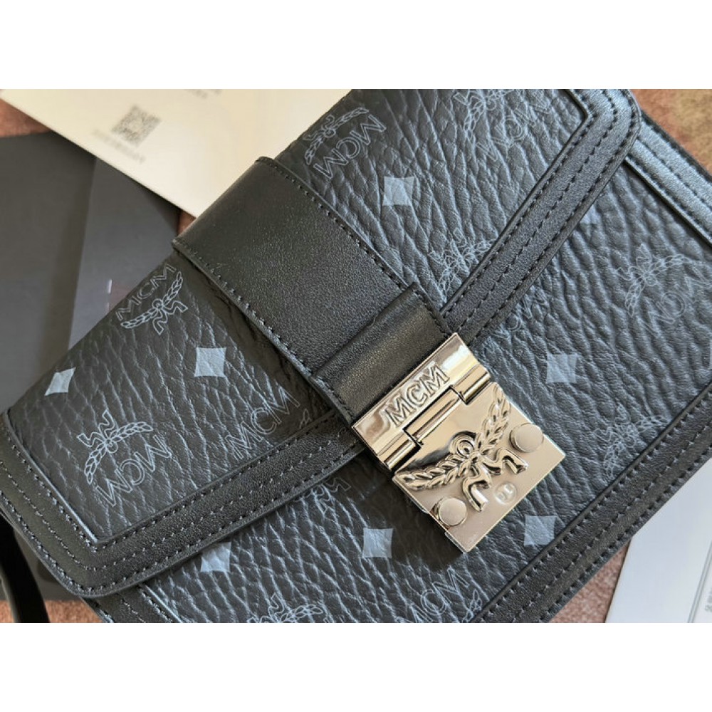 MCM TRACY SHOULDER BAG IN VISETOS 5.5 x 22.0 x 15.5 cm NOIR Bags