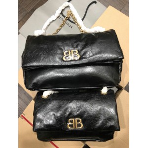 Balenciaga WOMEN'S MONACO MEDIUM CHAIN BAG IN BLACK gold Bags