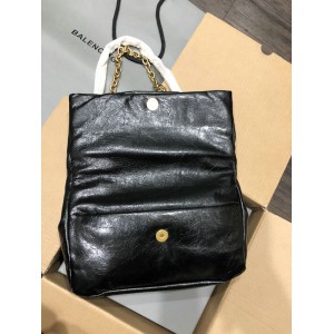 Balenciaga WOMEN'S MONACO MEDIUM CHAIN BAG IN BLACK gold Bags