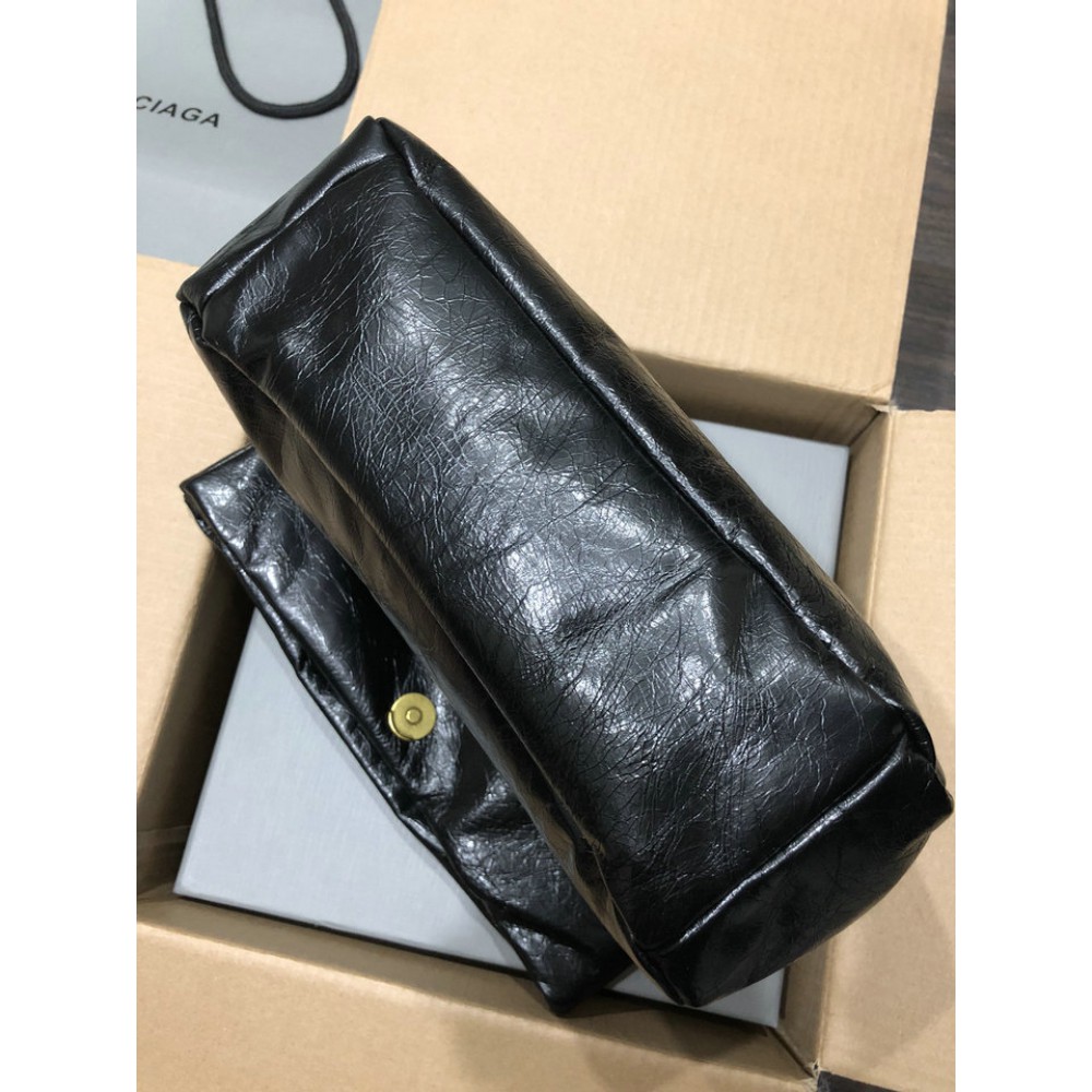 Balenciaga WOMEN'S MONACO MEDIUM CHAIN BAG IN BLACK gold Bags