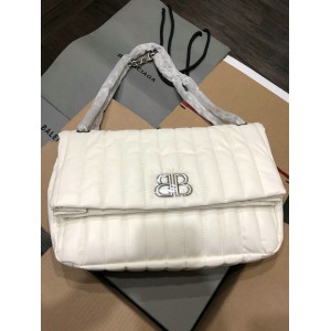 Balenciaga MONACO MEDIUM CHAIN BAG QUILTED IN OFF WHITE 32.5x22x9.9cm Bags