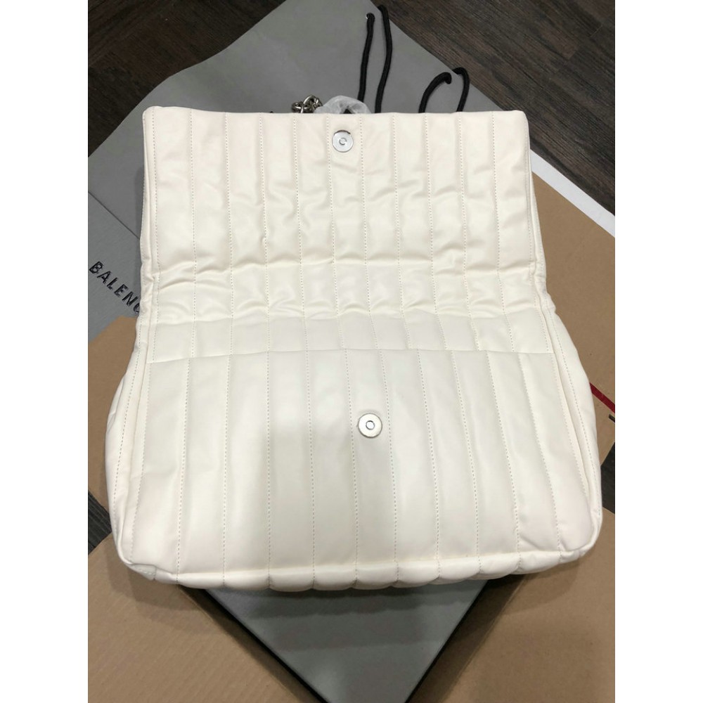 Balenciaga MONACO MEDIUM CHAIN BAG QUILTED IN OFF WHITE 32.5x22x9.9cm Bags