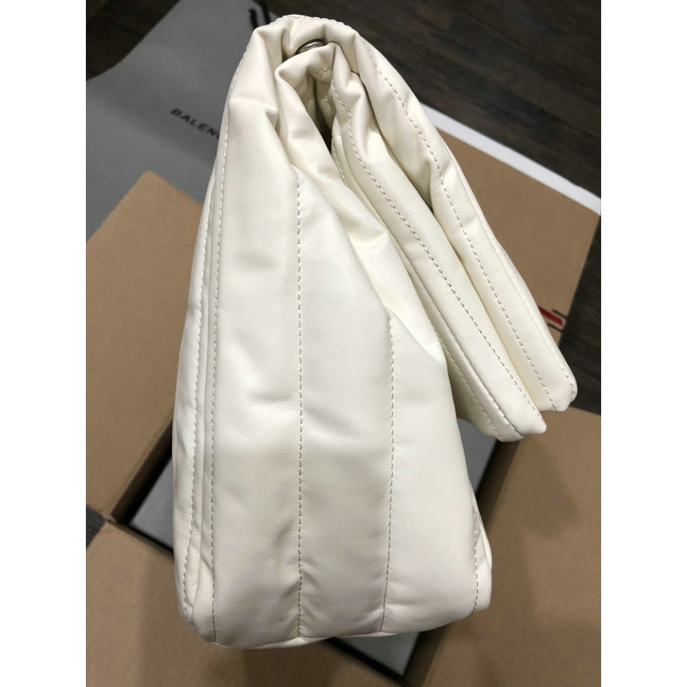 Balenciaga MONACO MEDIUM CHAIN BAG QUILTED IN OFF WHITE 32.5x22x9.9cm Bags