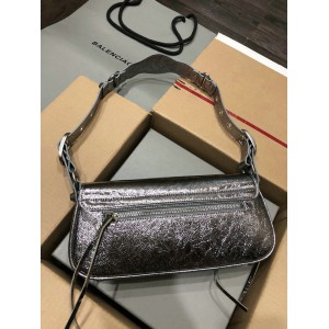 Balenciaga LE CAGOLE SMALL SLING BAG IN METALLIZED IN SILVER 30x 14 x 4.5cm Bags