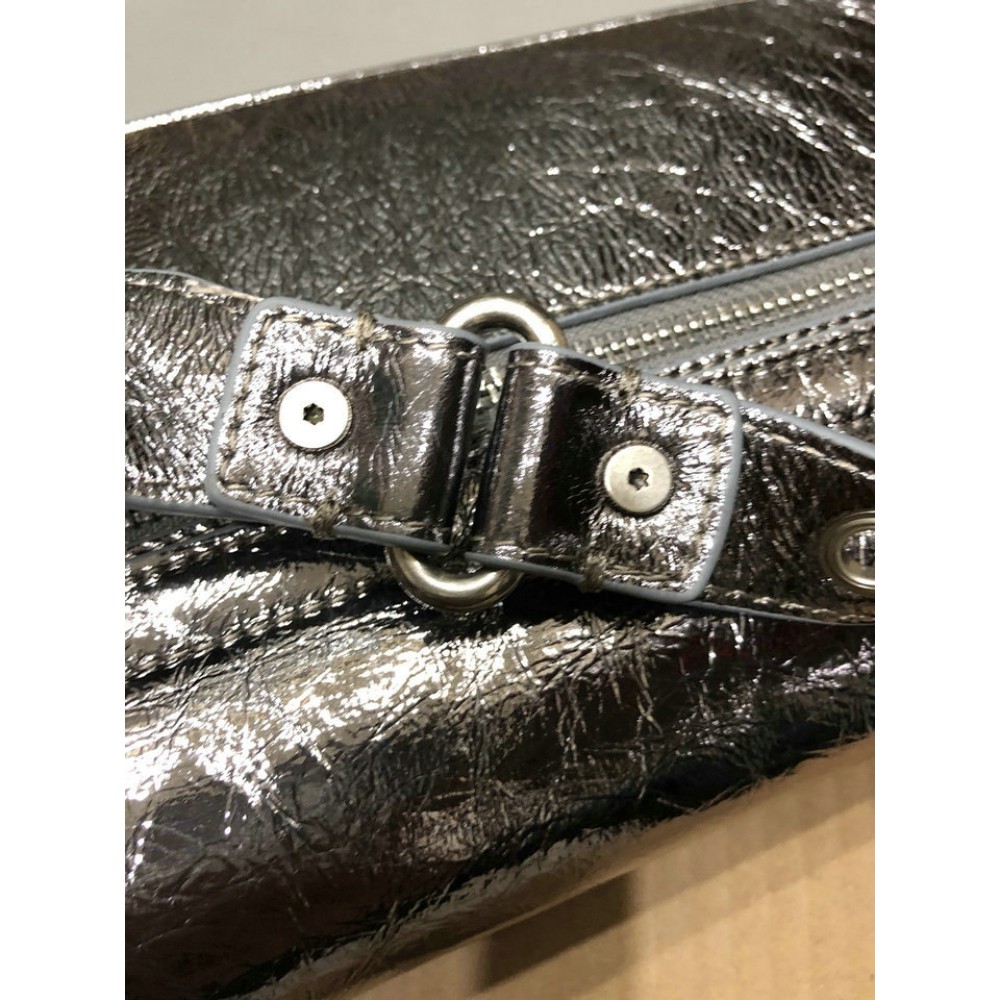 Balenciaga LE CAGOLE SMALL SLING BAG IN METALLIZED IN SILVER 30x 14 x 4.5cm Bags