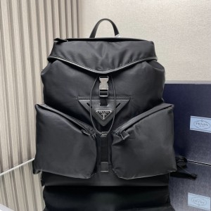 Prada Re-Nylon and leather backpack 38x42x18cm Bags