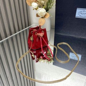 Prada Patent leather mini-pouch 9x9x6cm 1NR016 Bags