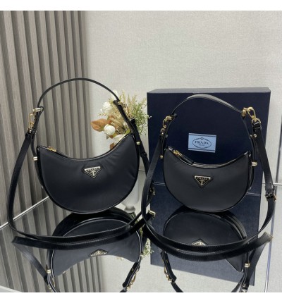 Prada Arqué Re-Nylon and brushed leather shoulder bag