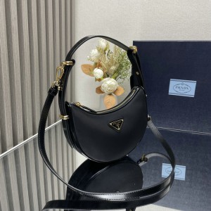 Prada Arqué Re-Nylon and brushed leather shoulder bag Bags