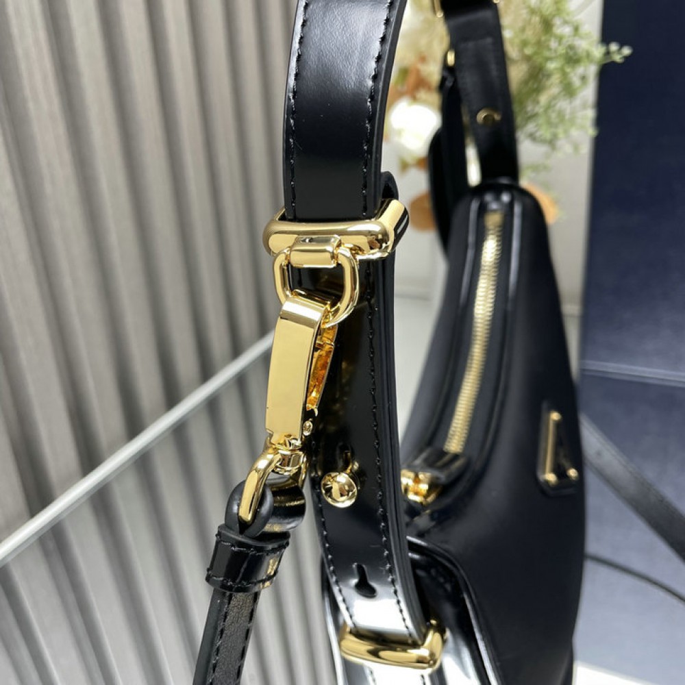 Prada Arqué Re-Nylon and brushed leather shoulder bag Bags