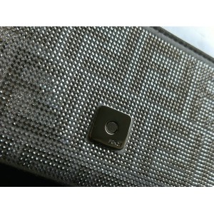 Fendi Baguette Silver leather bag with crystal FF motif Bags