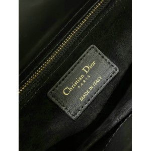 Dior Small Lady Bag Black Cannage Lambskin with Gold-Finish Butterfly Studs 20cm Bags