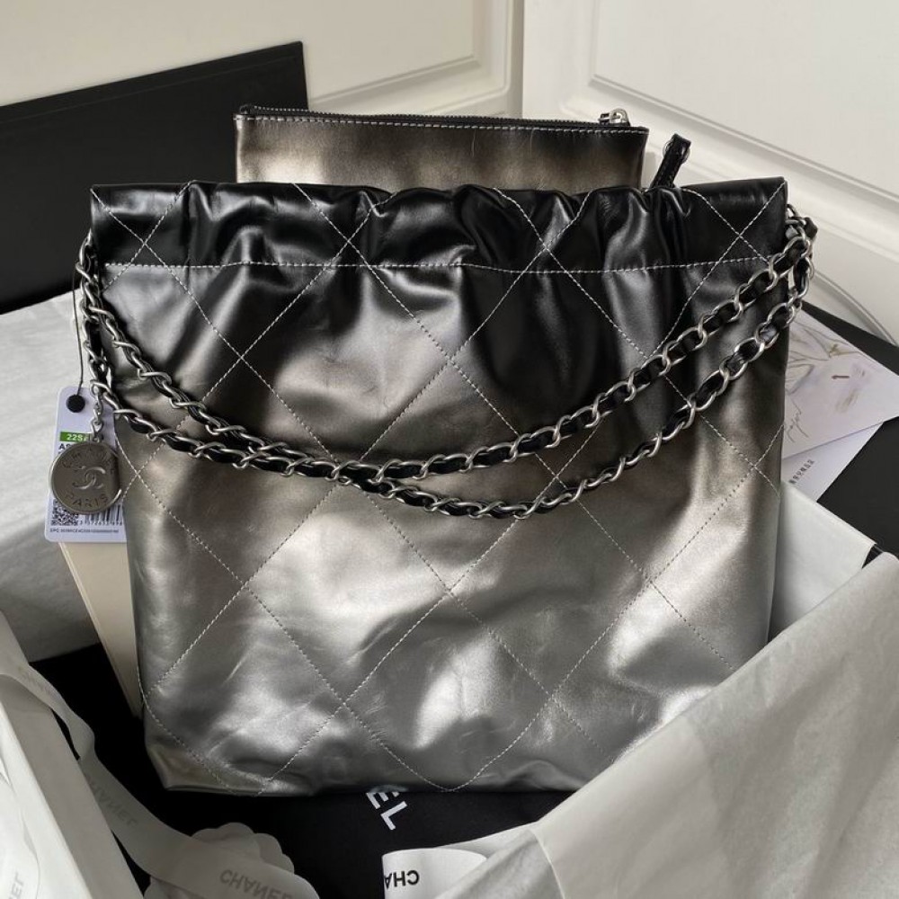 Chanel22 35x37x7cm silver black Bags