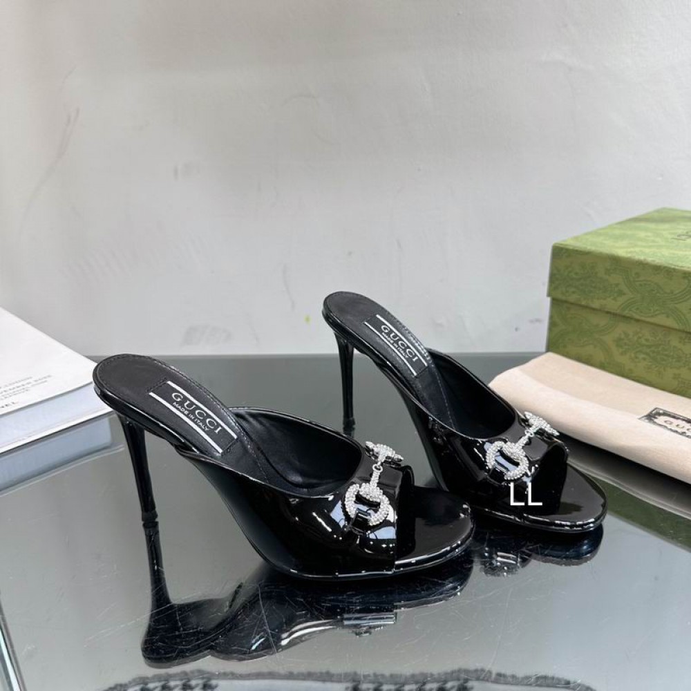 Gucci high heel 9.5cm 36-42 black glossy Shoes