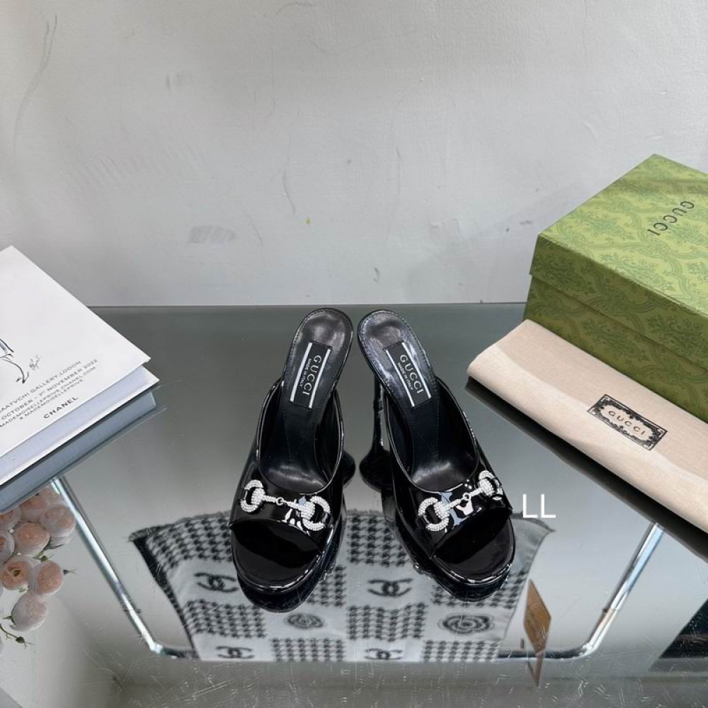 Gucci high heel 9.5cm 36-42 black glossy Shoes