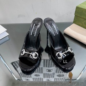 Gucci high heel 9.5cm 36-42 black glossy Shoes