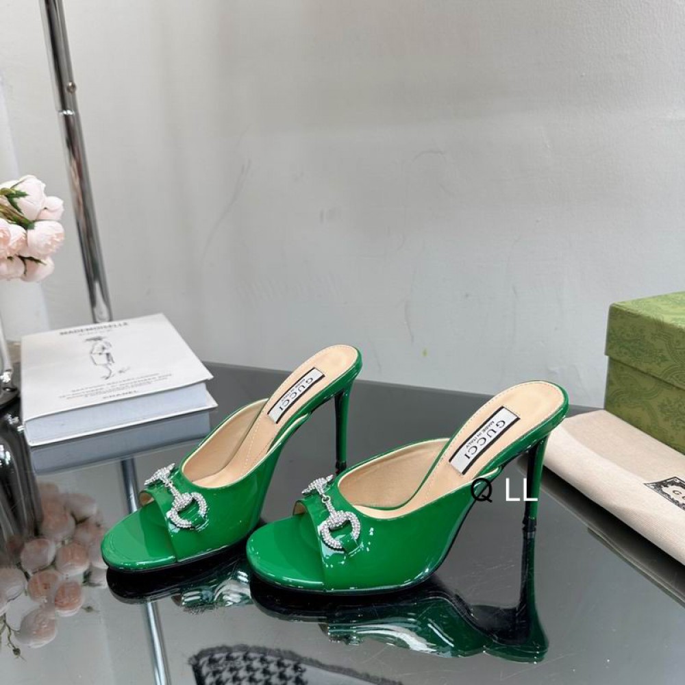 Gucci high heel 9.5cm 36-42 green glossy Shoes