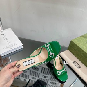 Gucci high heel 9.5cm 36-42 green glossy Shoes
