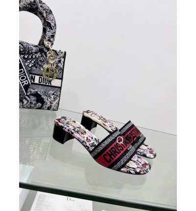 Dior D way heeled slide 3.5cm