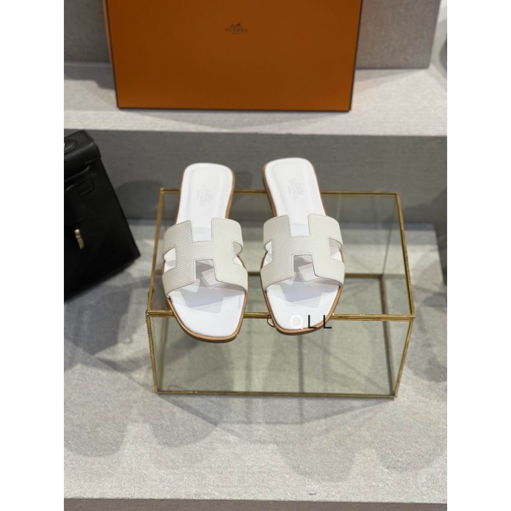 Hermes slides epsom leather 36-42 oran white Shoes