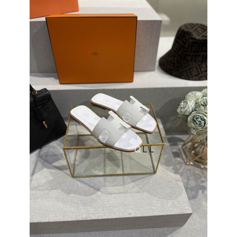 Hermes slides epsom leather 36-42 oran white Shoes