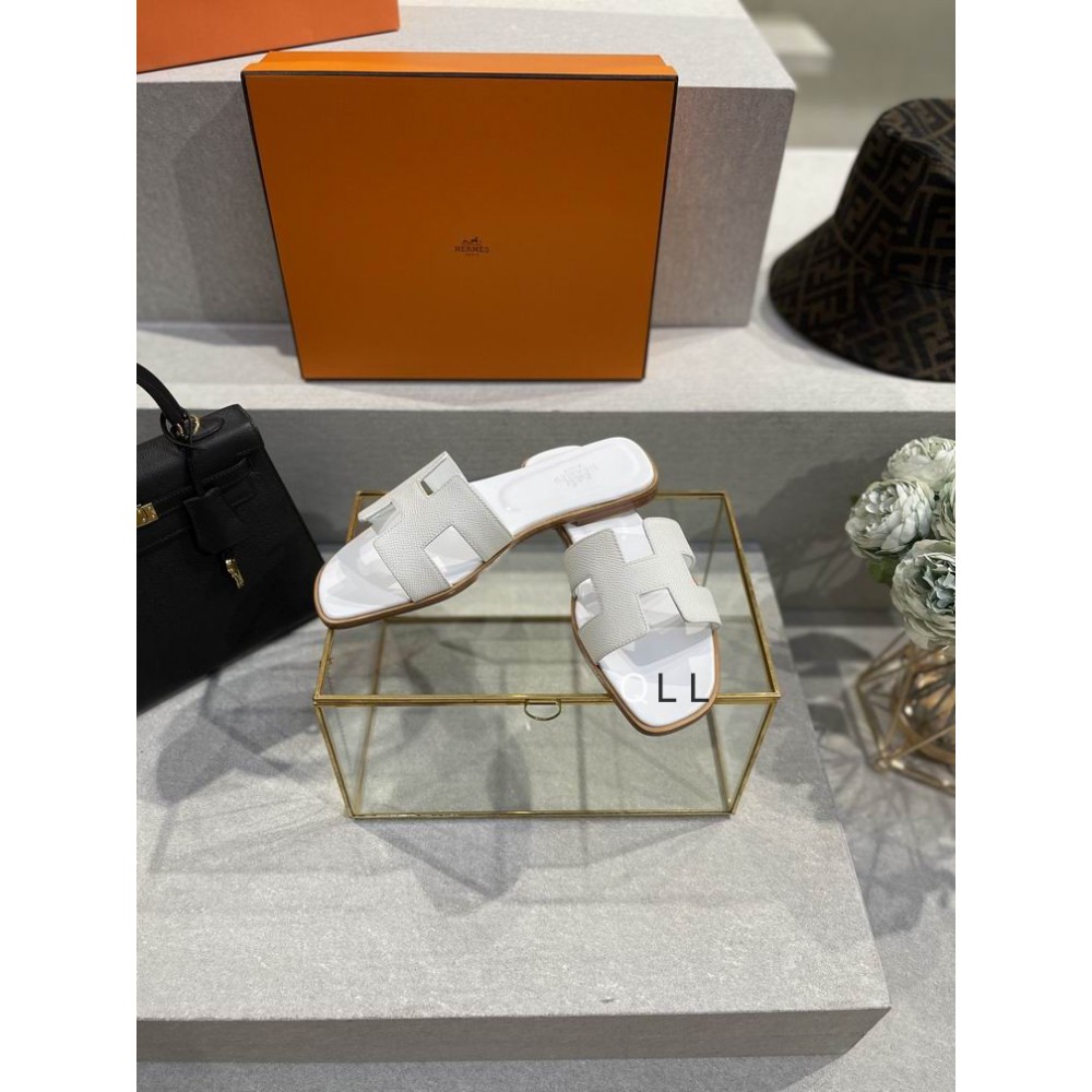 Hermes slides epsom leather 36-42 oran white Shoes