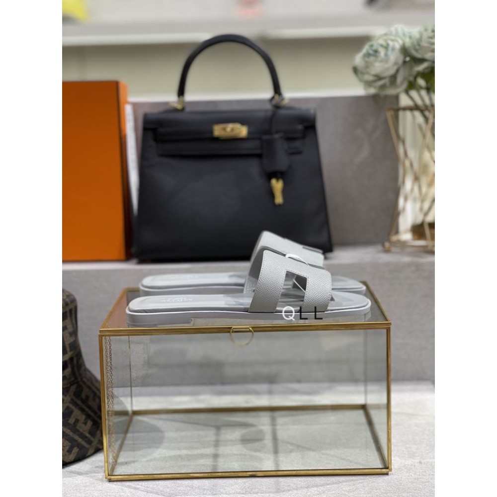 Hermes slides epsom leather 36-42 oran lihght grey Shoes