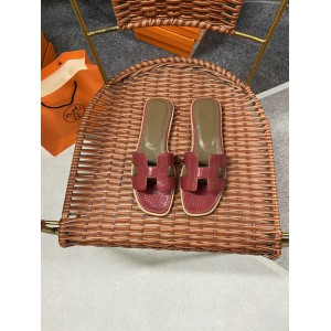 Hermes slides snake skin leather 36-42 oran rouge Shoes
