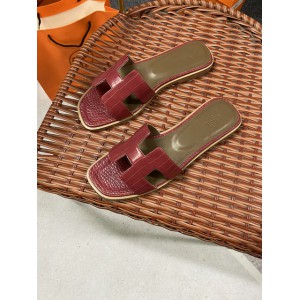 Hermes slides snake skin leather 36-42 oran rouge Shoes