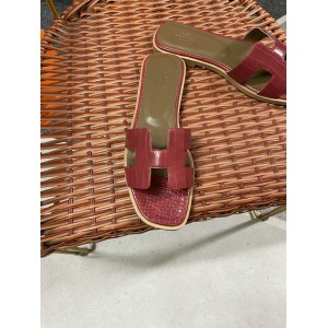 Hermes slides snake skin leather 36-42 oran rouge Shoes