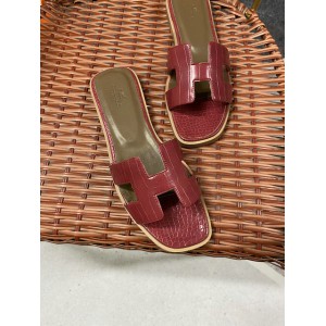Hermes slides snake skin leather 36-42 oran rouge Shoes