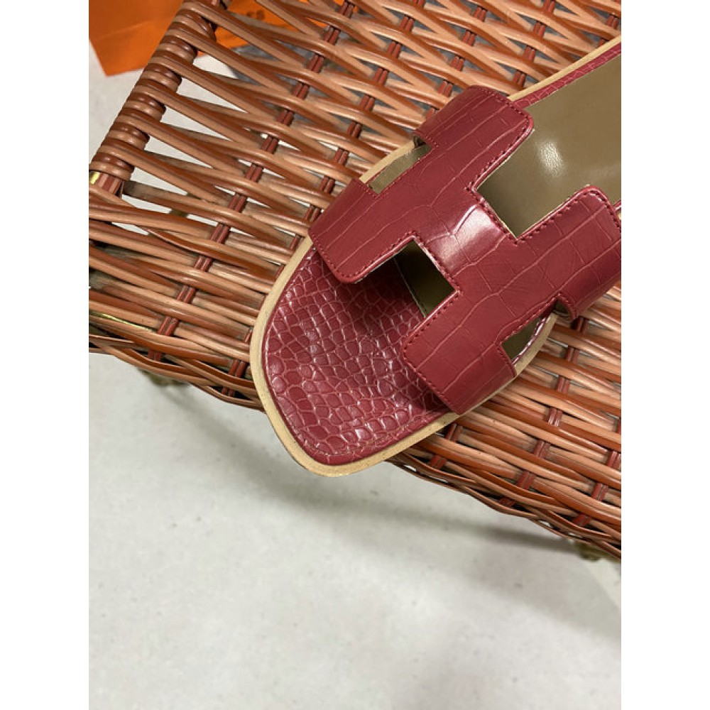Hermes slides snake skin leather 36-42 oran rouge Shoes