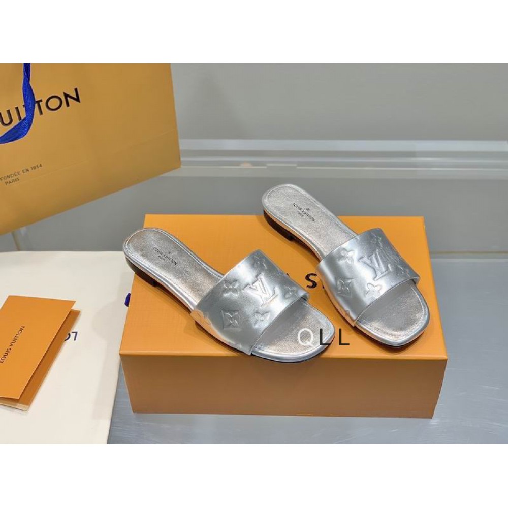 Lv slides 36-42 silver Shoes