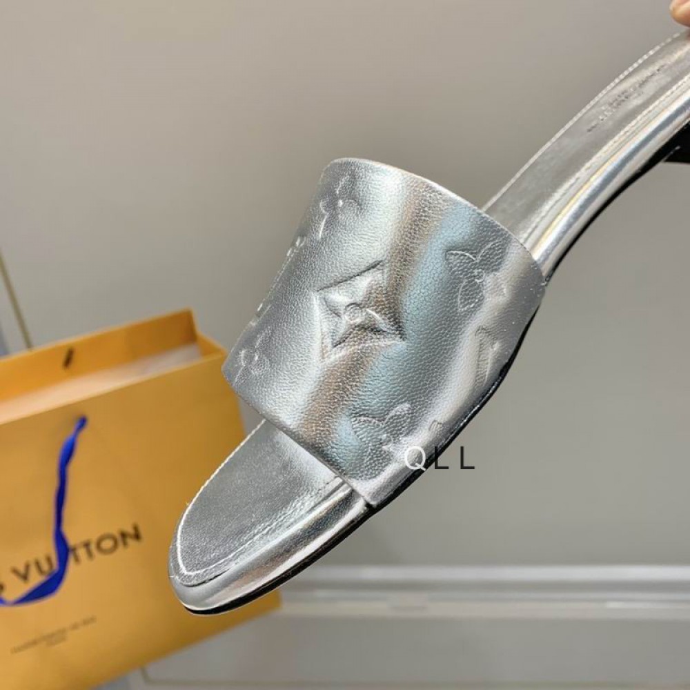 Lv slides 36-42 silver Shoes
