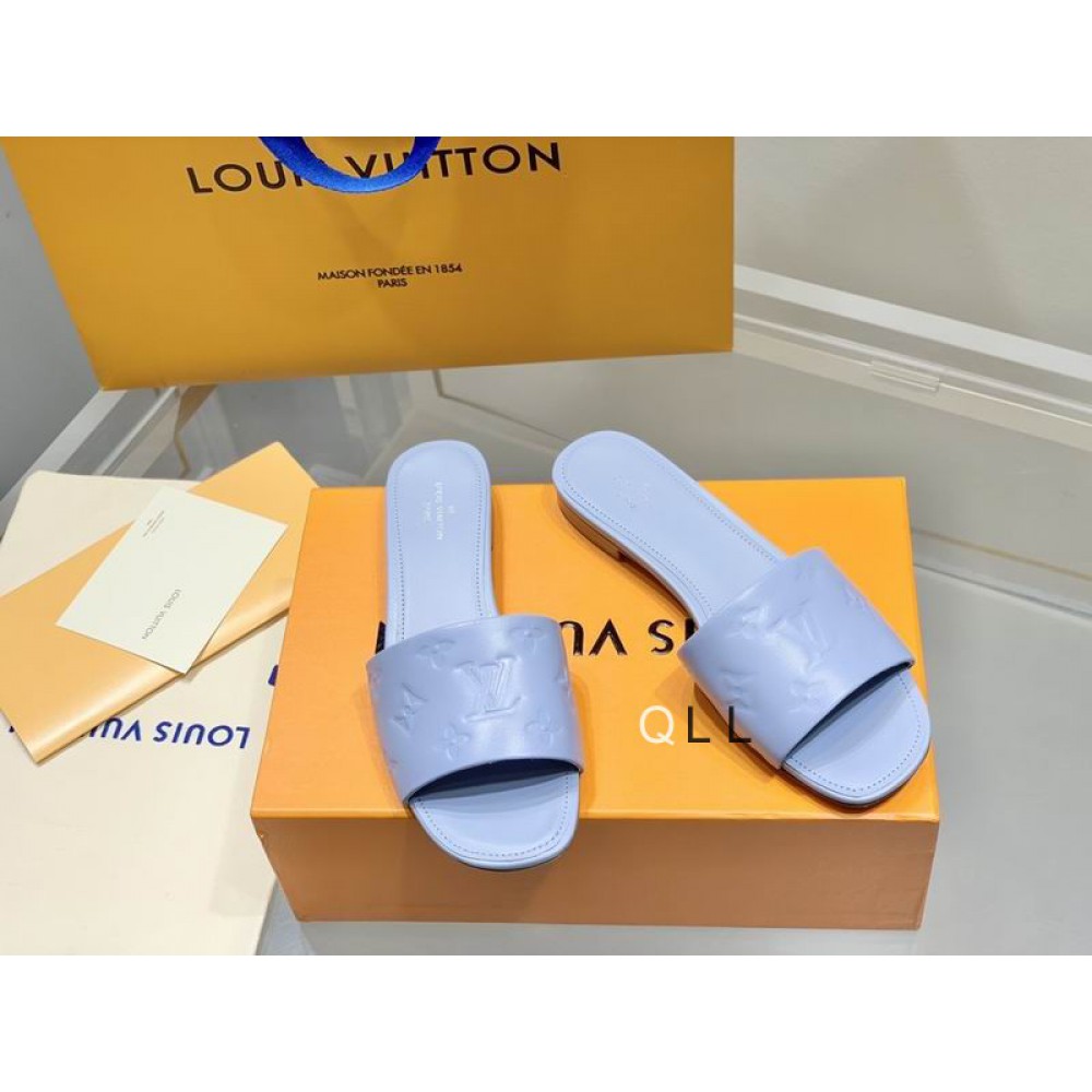Lv slides 36-42 light blue Shoes